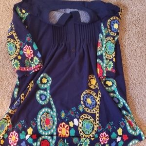 Navy shirt with fun colors